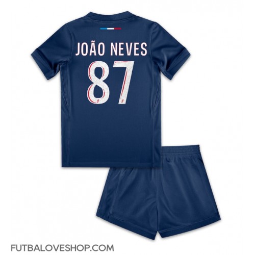 Dres Paris Saint-Germain Joao Neves #87 Domáci pre deti 2024-25 Krátky Rukáv (+ trenírky)